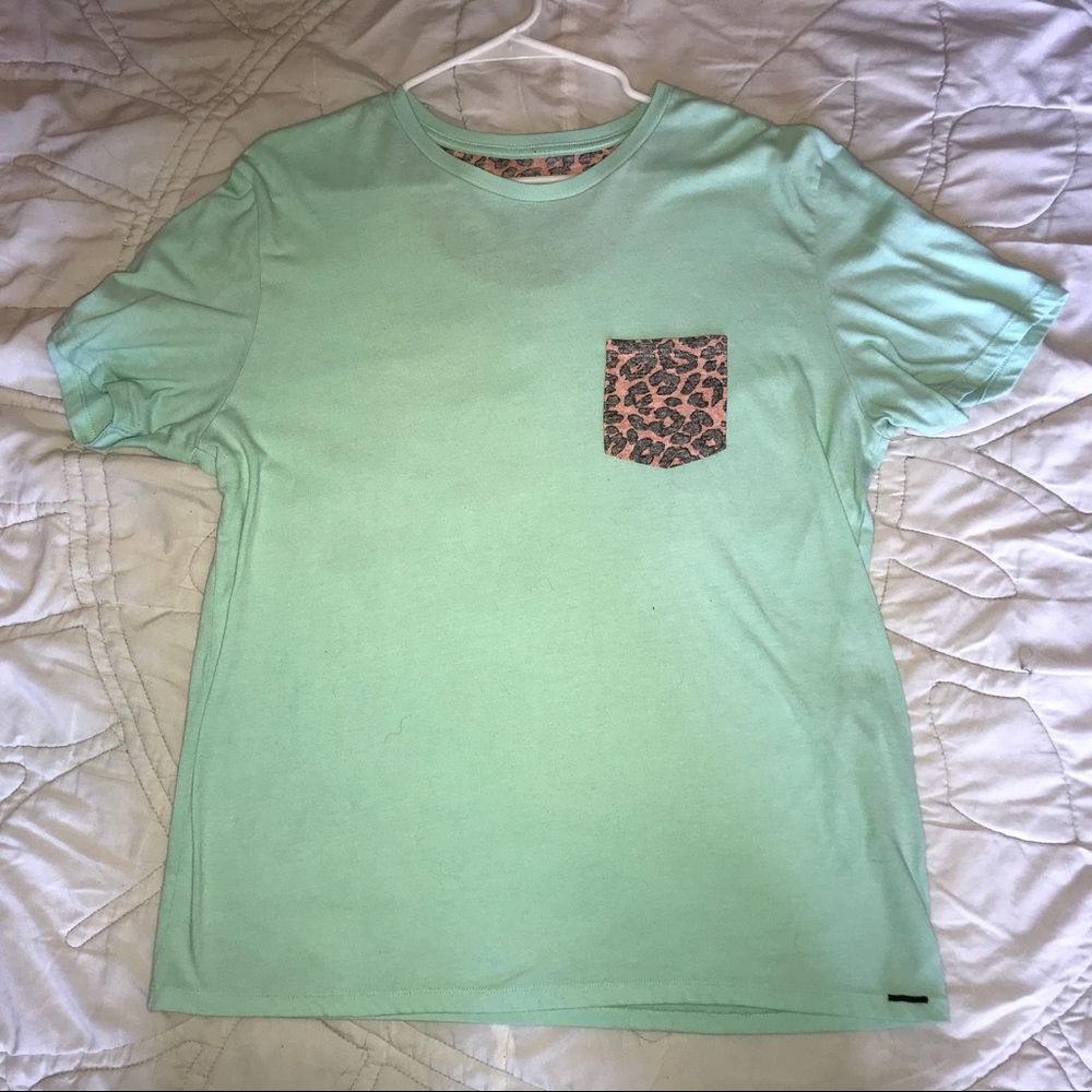 turquoise pocket shirt